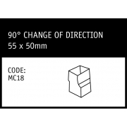 Marley Rectangular 90° Change of Direction 65x50mm - MC18